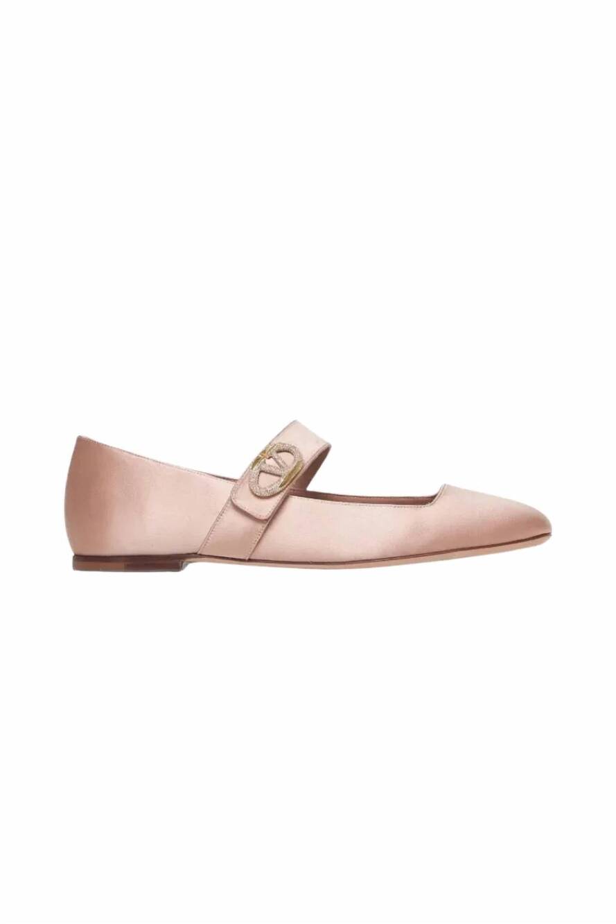 NEW VALENTINO GARAVANI women's locker square toe mary jane ballerina flats in ro